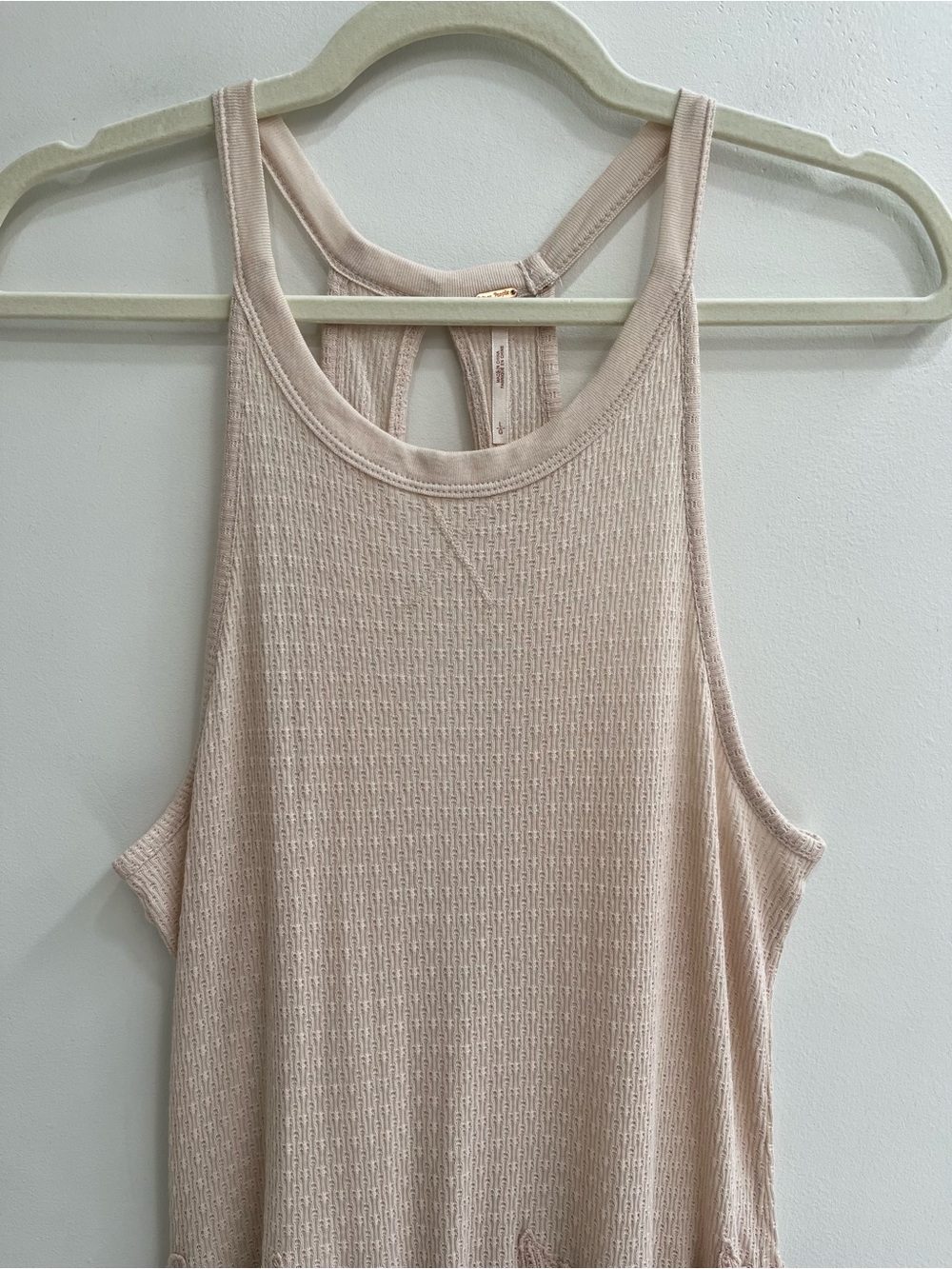 Free People Nora Lace Overlay Midi Dress Cream Tank Boho Festival Size Large - Picture 11 of 15